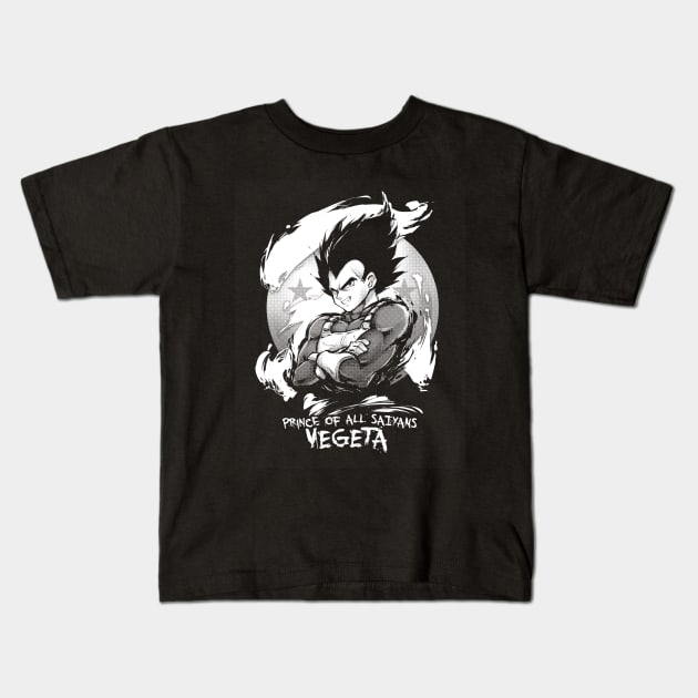 VEGETA "Prince of All Saiyans" Kids T-Shirt by RobotCatArt